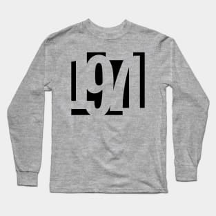 1971 Funky Overlapping Reverse Numbers for Light Backgrounds Long Sleeve T-Shirt